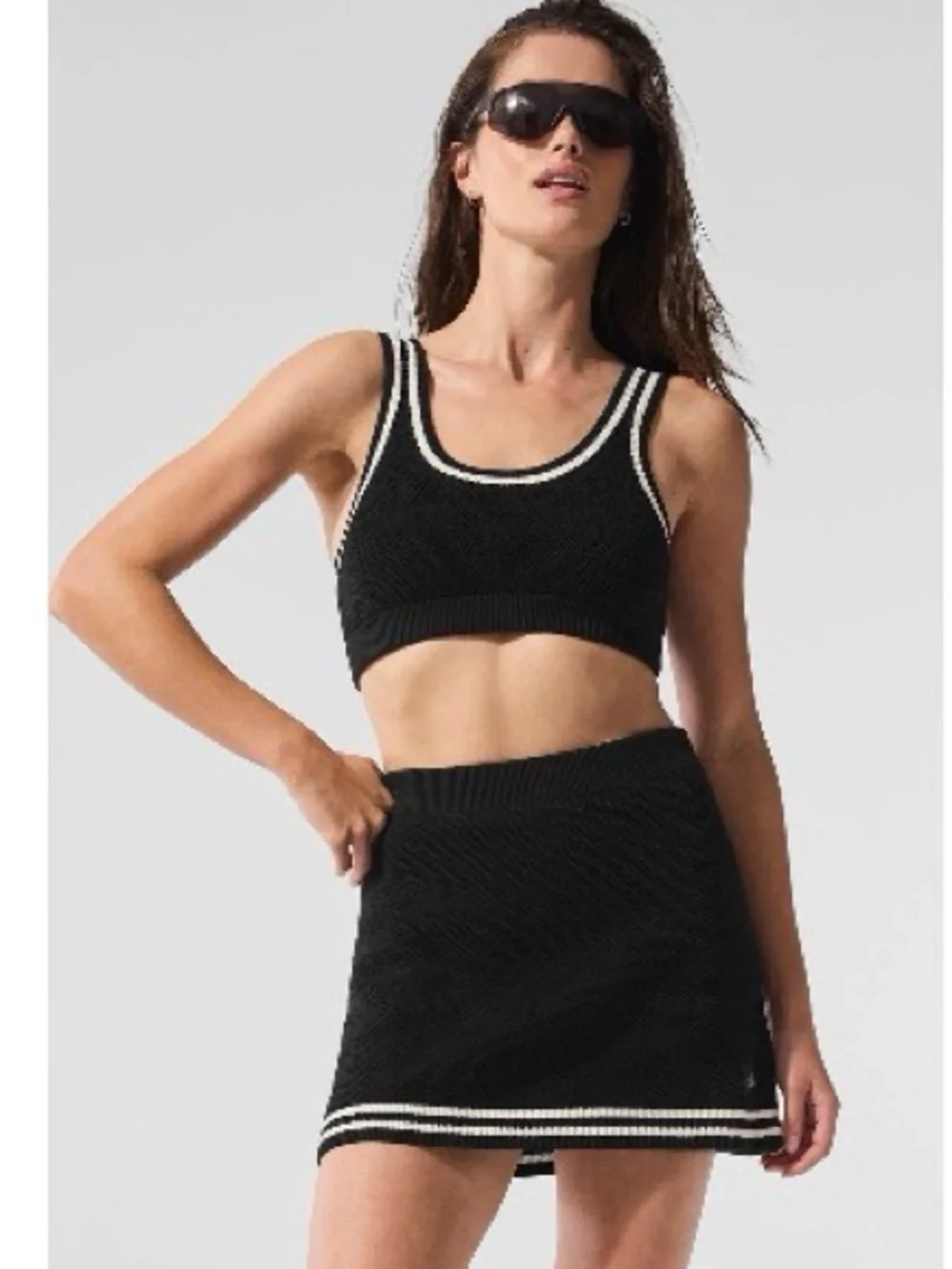 ALO Yoga SET (2) Black Mini Skirt with matching bra